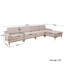 Canapé modulaire rembourré 5 pièces avec repose-pieds 5 pièces-130452112-130452115