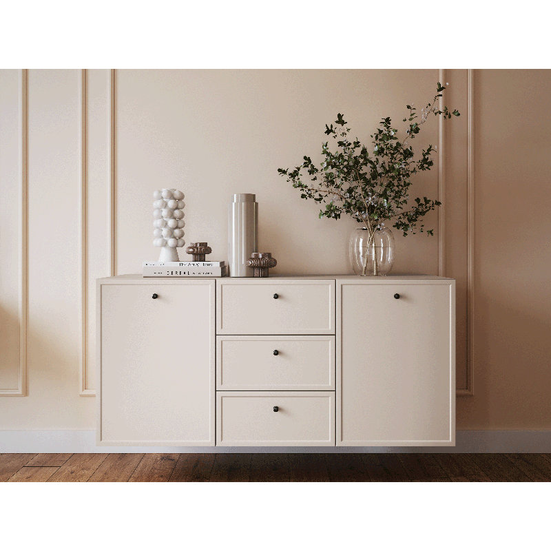 Bagga 150cm Sideboard, Cream/Beige/Black