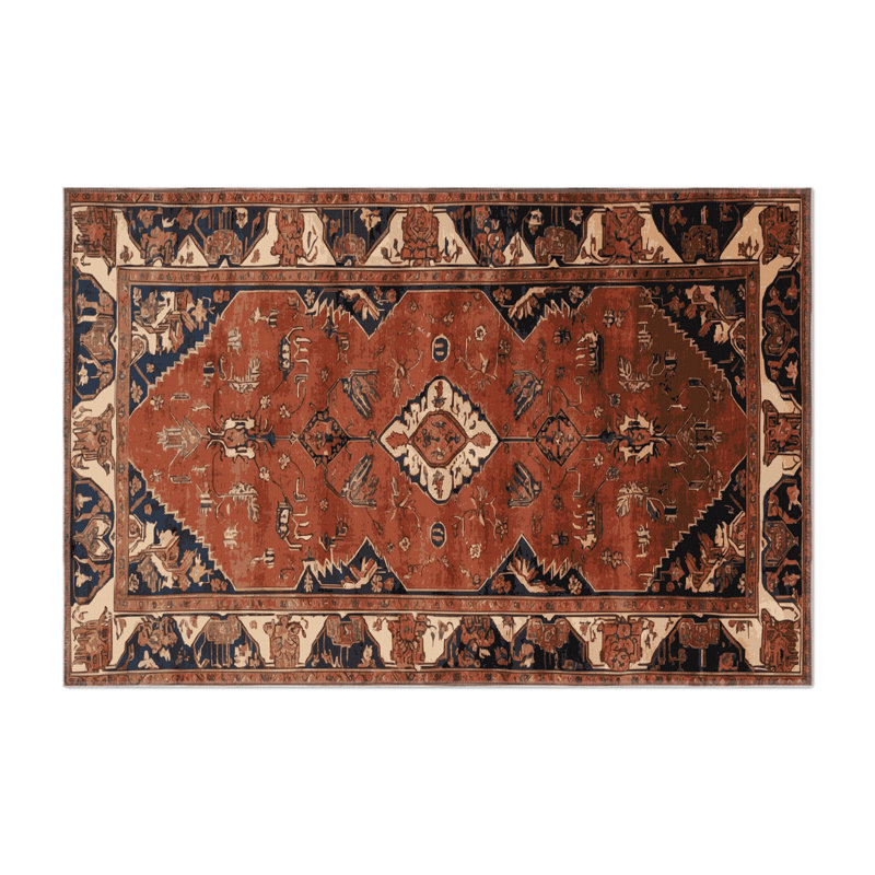 Tapis d'intérieur et d'extérieur brun Persian, Rectangulaire 2 pi x 3 pi