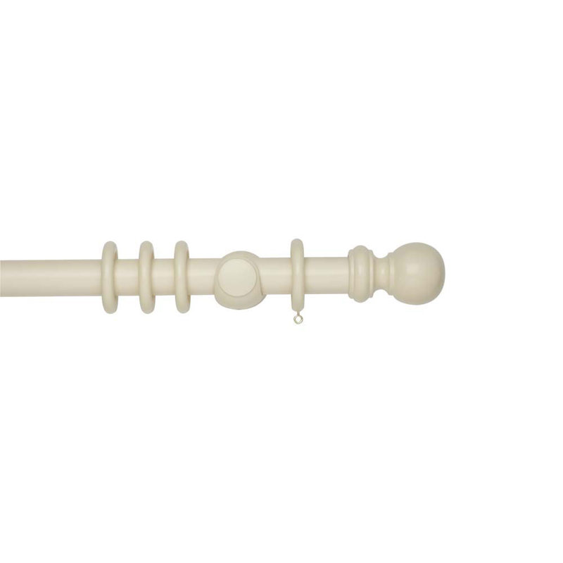Curtain Pole and Hardware Set, 3.5 cm L x 180 cm W, Cream