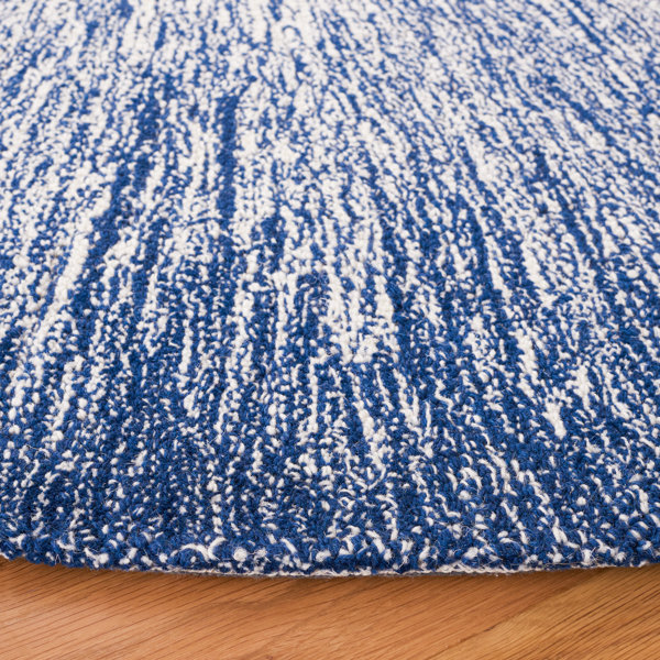 Ivy Bronx Leudbald Handmade Wool Blue Rug | Wayfair