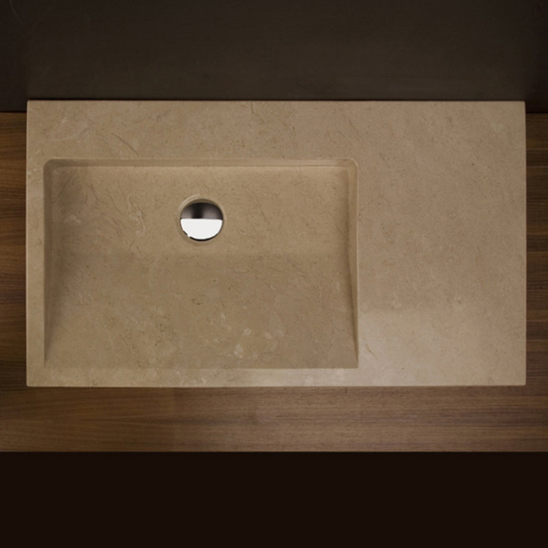 31.88'' W Single Stone Vanity Top, Crema, 0 Hole