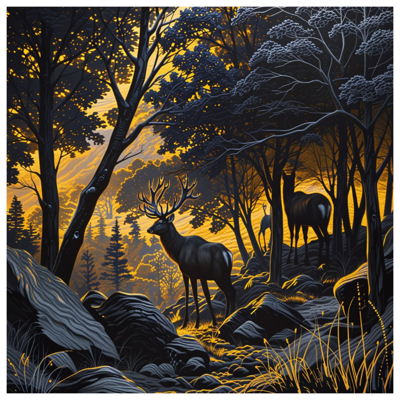 Majestic Deer In Forest Housses de couette, Grand lit