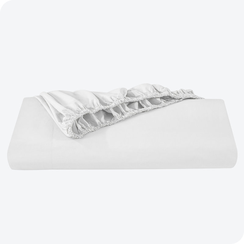 Twin XL White Organic Cotton Percale Fitted Sheet