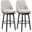 Ensemble de 2 tabourets de bar, tabourets de bar pivotants à 360 ° modernes, chaises de cuisine rembourrées d'une hauteur de siège de 29,5 pouces avec pieds et repose-pieds en acier, blanc crème