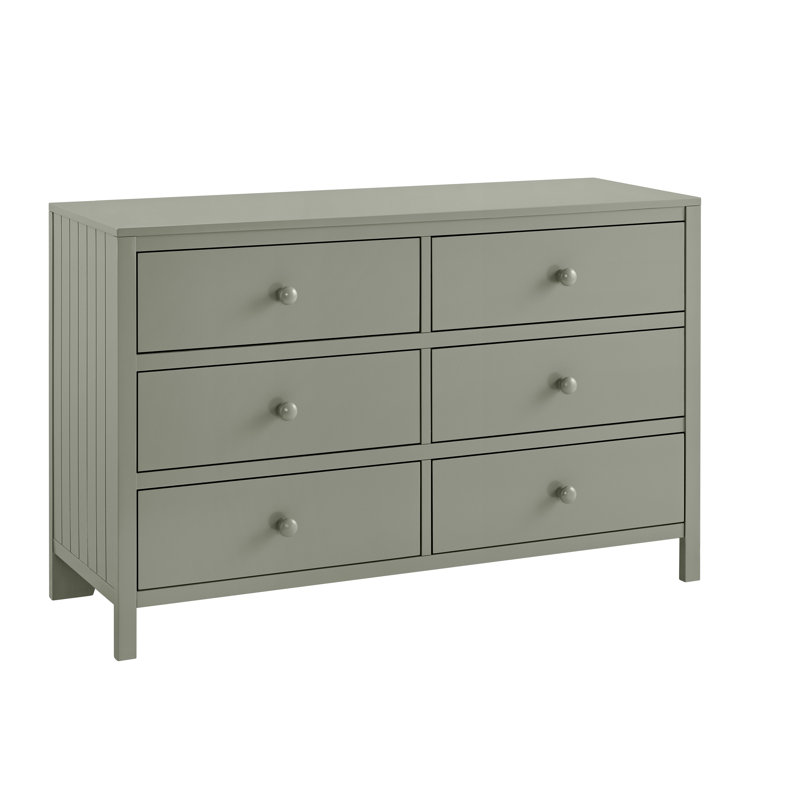 Commode Everlee à 6 tiroirs, Vert olive