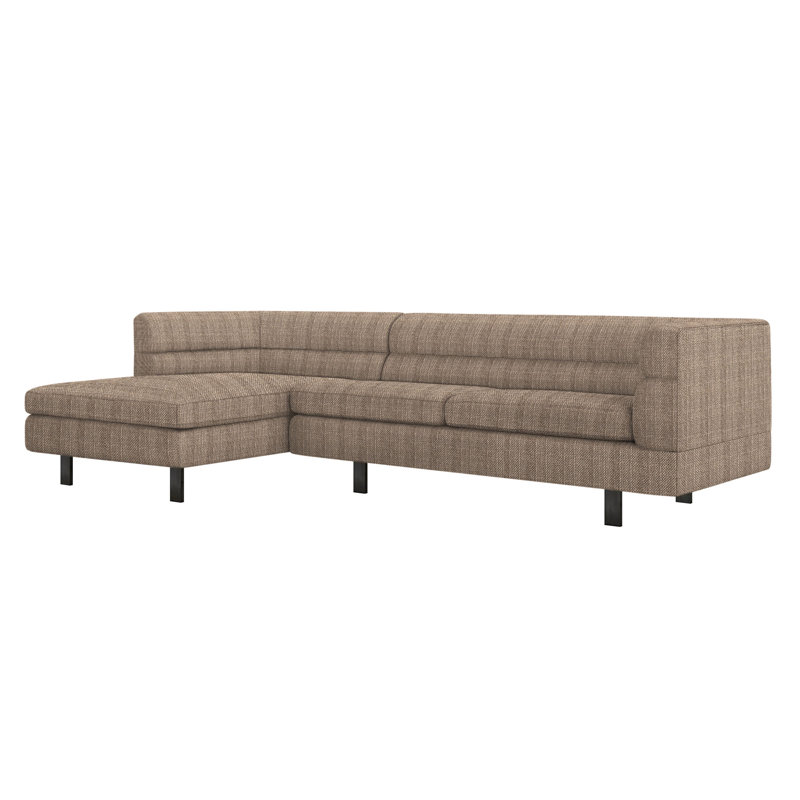 Ornette Chaise Sectional, Left Hand Facing, Bungalow Chenille, Black
