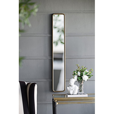 Miroir pleine longueur 47 po x 8 po avec cadre en métal, miroir long pour le couloir