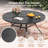 Outdoor Patio Dining Set - 47'' Round Table with Umbrella Hole + 6 Stackable Chairs-2083876189