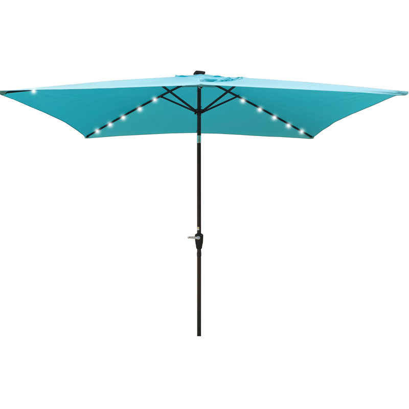 Parasol d'extérieur rectangulaire 10X6.5Ft Turquoise, Turquoise