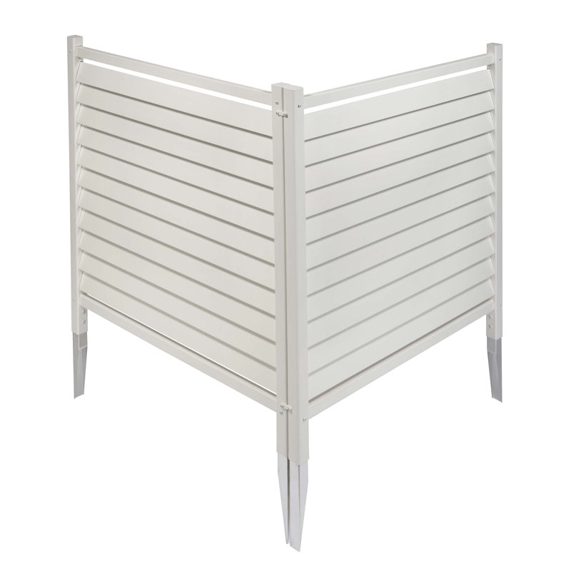 44in H x 36in W White Vinyl Louvered Privacy Screen Panels