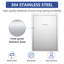 Tiroir à poubelle coulissant pour cuisine extérieure, dimensions hors tout : 50 cm (L) x 74 cm (H) x 40 cm (P), acier inoxydable 304, meuble de rangement intégré pour poubelle, idéal pour un îlot de barbecue ou une cuisine extérieure.