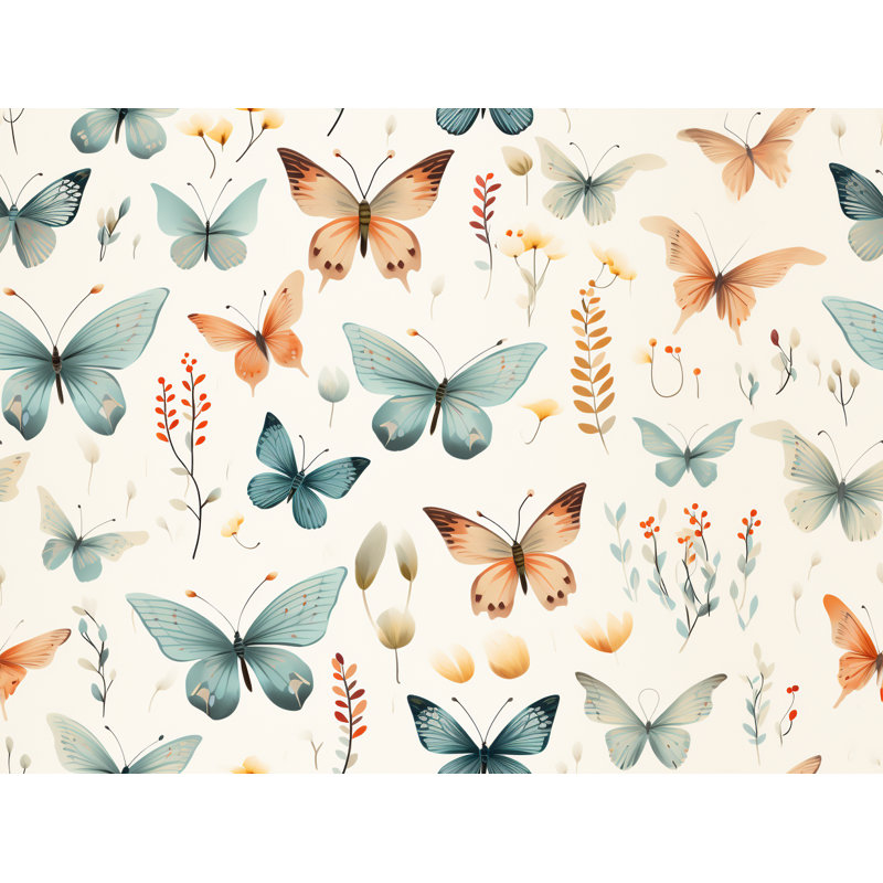 Butterfly Window Curtains Animals Pink Drapes, L 20 po x L 82 po