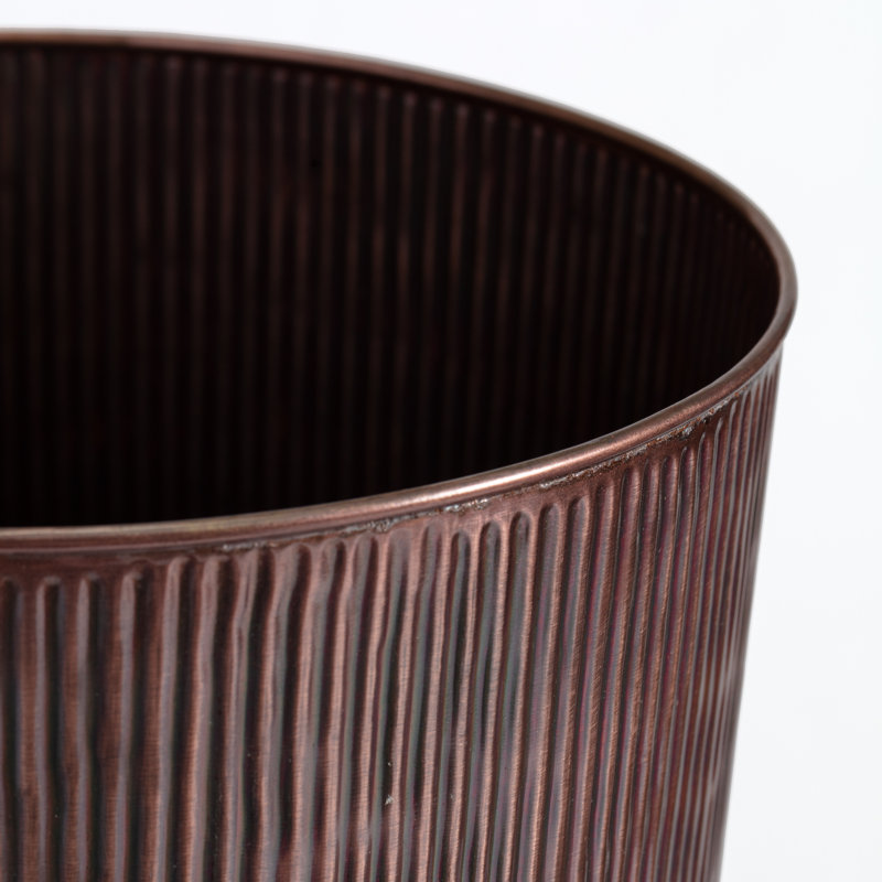 Handmade Metal Pot Planter, Bronze