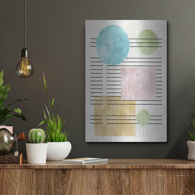  «Mid Century Boho 7» par Jean Plout, art mural en métal, 12 po x 16 po
