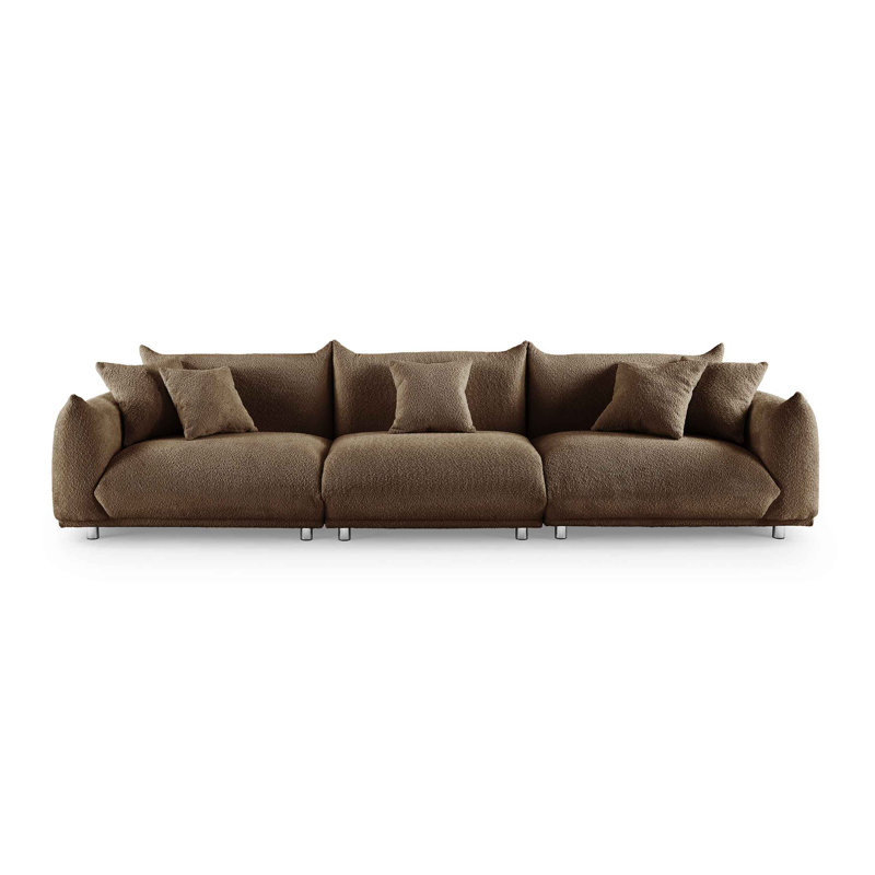 Amritha 316.2Cm Round Arms Sofa, Brown