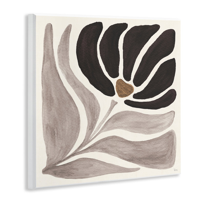 Art moderne moderne sur plaque à fleurs neutres par Véronique Charron