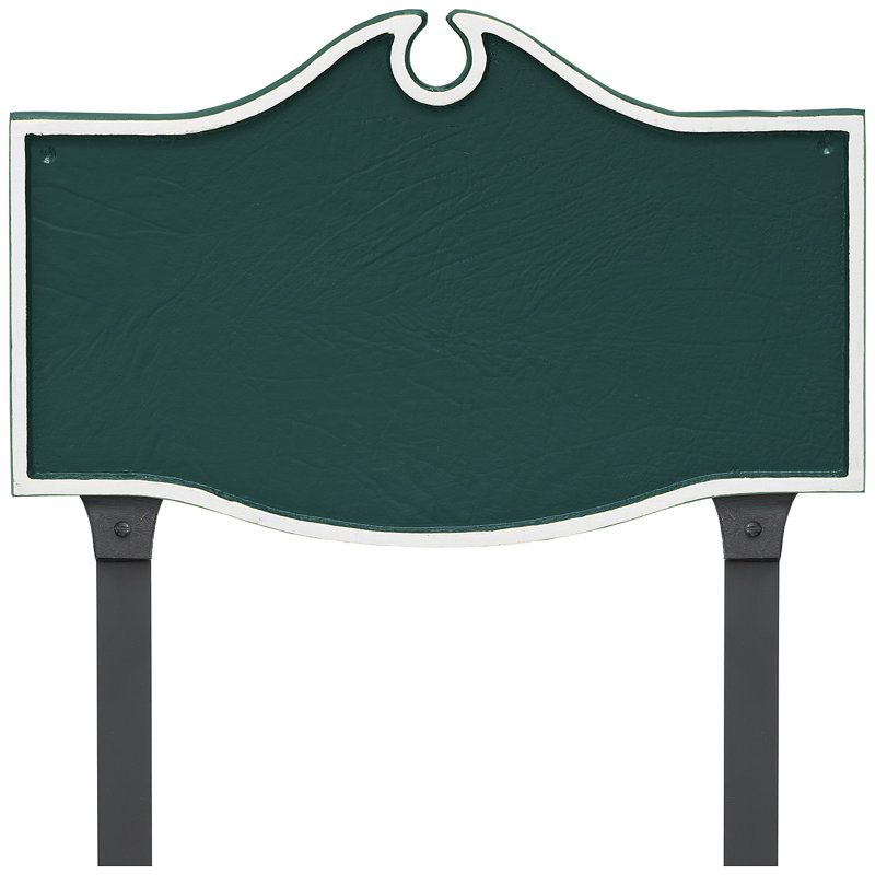 Plaque d’adresse murale sur 1 ligne colonial, Vert forêt / argent
