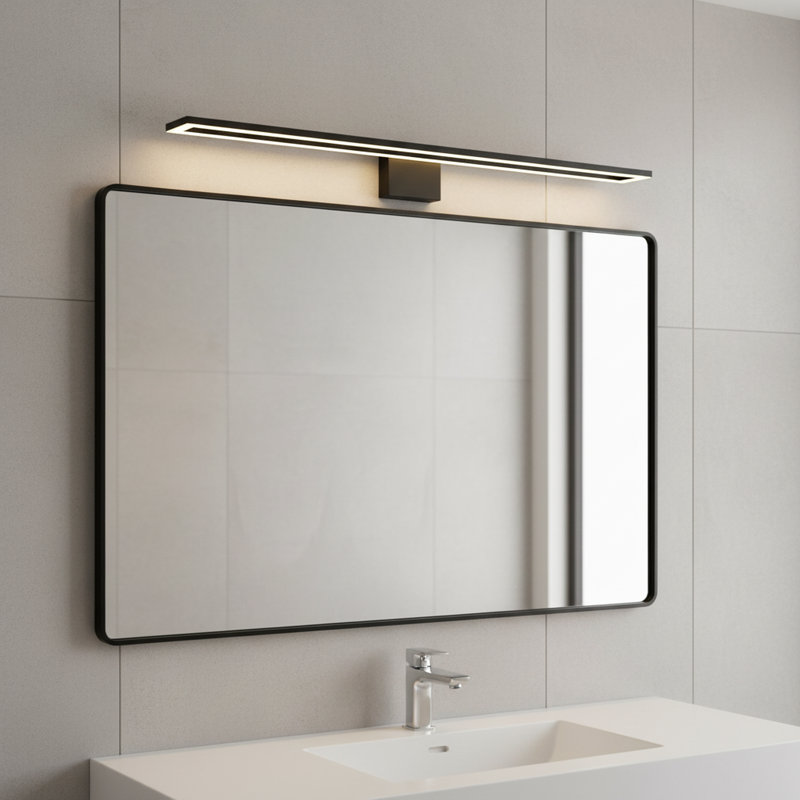 Barre d'éclairage de salle de bain moderne à 1 lumière à DEL à intensité variable Changanbi, H 4,7 po x l 39,3 po x P 5,1 po