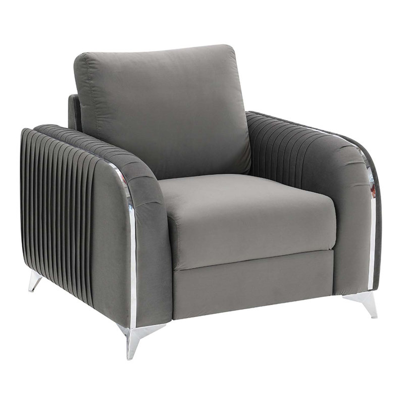 Chaise Wenona, velours gris, Gris
