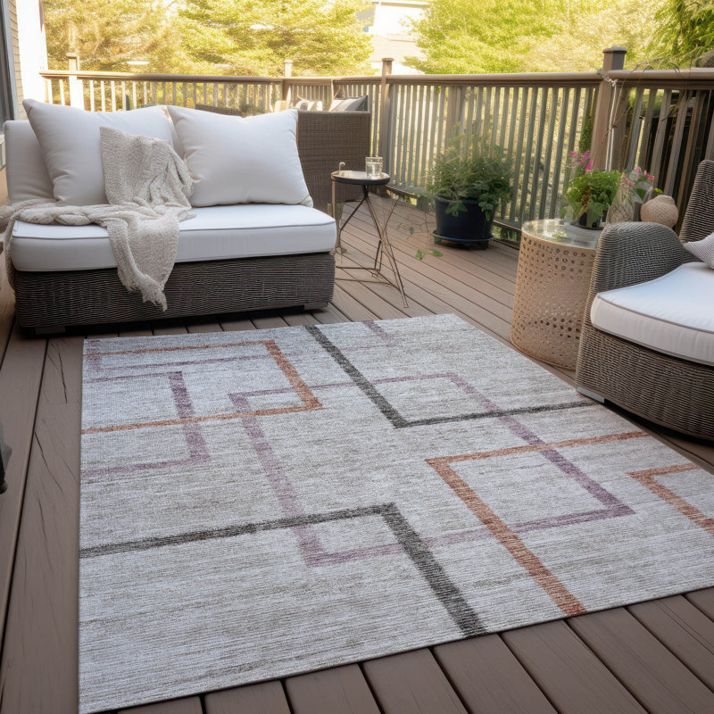 Tapis intérieur / extérieur Malchow avec envers antidérapant, Rectangle 2 pi 6 po x 3 pi 10 po