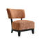 Chaise d'appoint contemporaine de style rustique orange - sans accoudoirs avec dossier incliné et pieds fuselés, chaise rembourrée en tissu de style Mid-Century moderne pour le salon