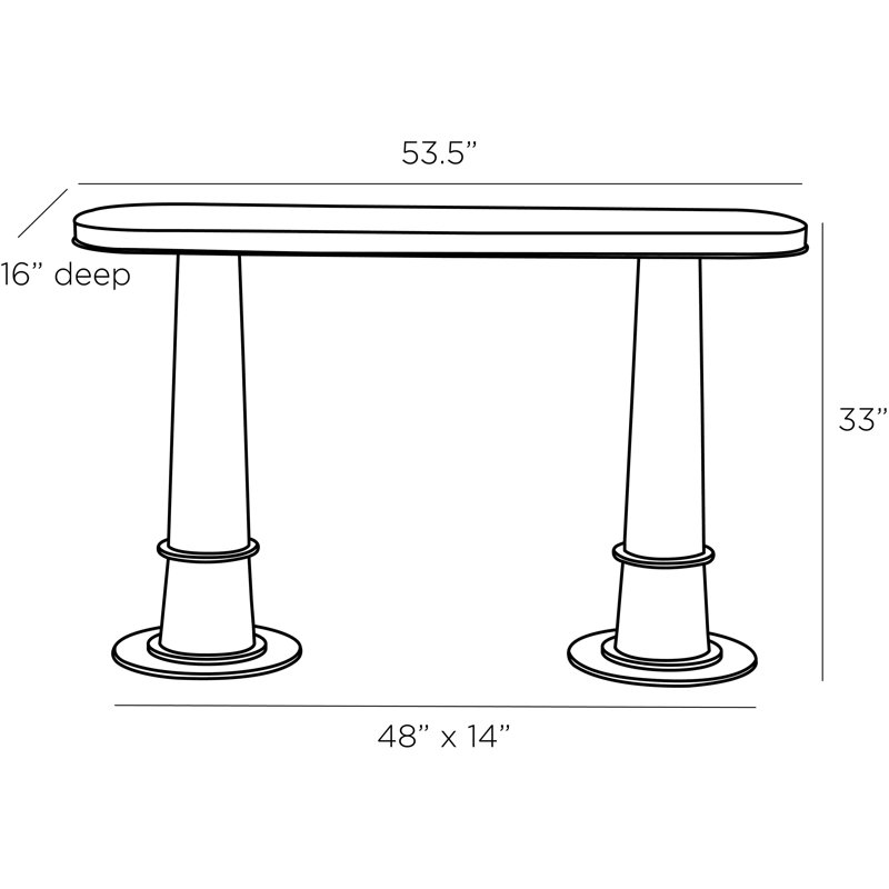 Kamile 53.5'' W Solid Wood Console Table