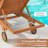 Outdoor Chaise Lounge Chair With Wheels, 4-Position Wooden Patio Recliner With Adjustable Backrest