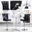 Ensemble de table de bar et tabourets Modern, table de pub ronde avec plateau en verre avec base en chrome argenté et 2 tabourets de bar en cuir de polyuréthane gaufré crocodile avec hauteur réglable et pivotant, ensemble bistro Home Bar-26068987