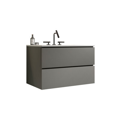 29.90" Wall Mountbathroom Vanity With Sink & Three Faucet Holes