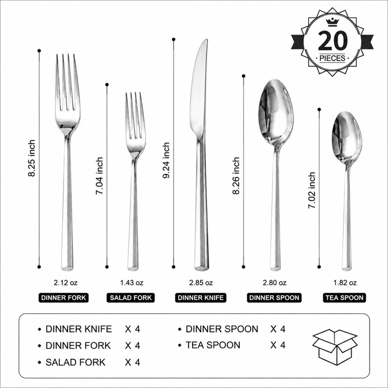 Ensemble de couverts de 20 pièces