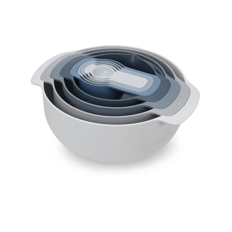Joseph Joseph Nest 9-Piece Nesting Mixing Bowl and Measuring Cup Set, Sky