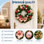 Couronne de Noël pré-illuminée de 61 cm (24 po) avec fleurs de magnolia roses et boules décoratives électroplaquées