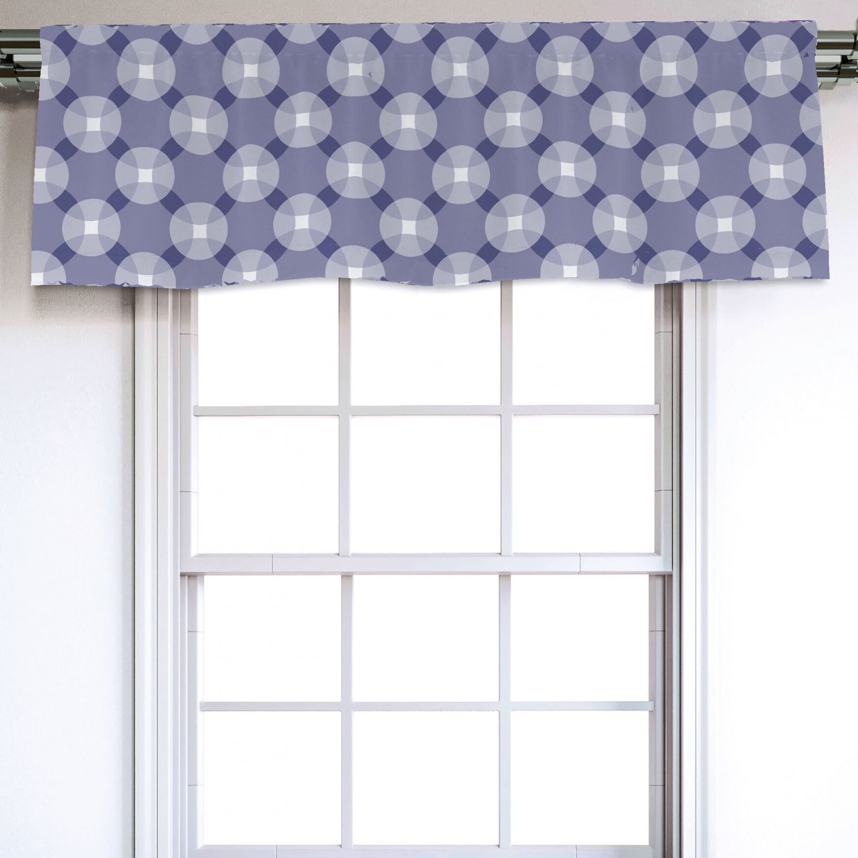 Ambesonne Geometric Sateen Ruffled 54'' W Window Valance in | Wayfair