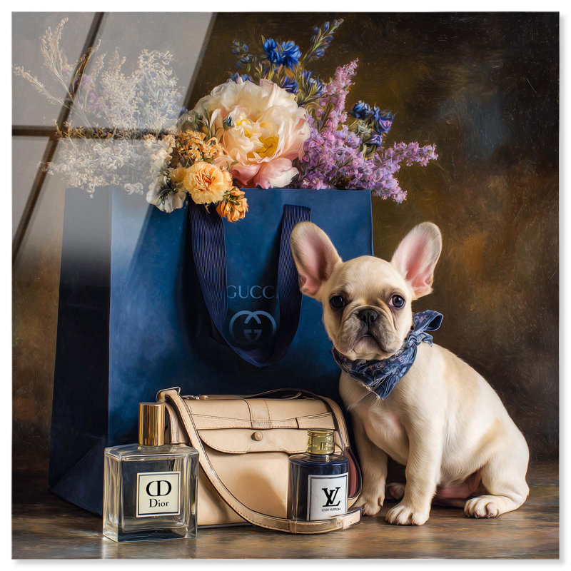 Impression d'art sur toile Frenchie, H 12 po x l 12 po