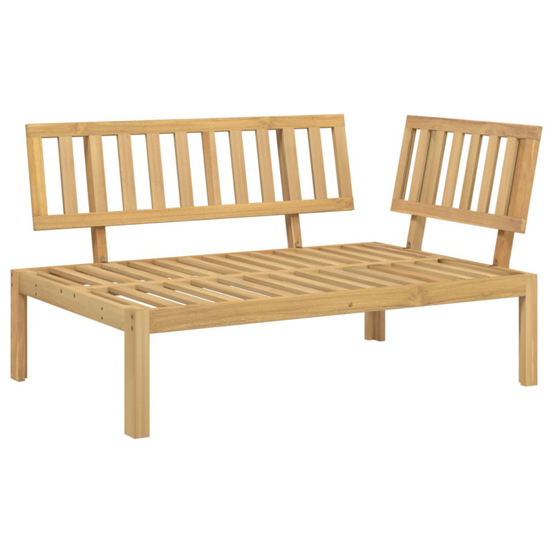 Rashann 133 cm W Solid Wood Patio Corner Sofa, Tan