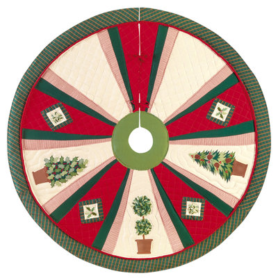 54 " Plaid and Patchwork Embroidered Tree Skirts