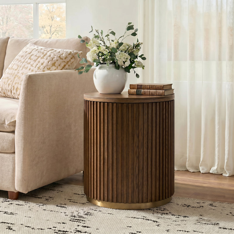 Table de bout cannelée Henderson, Mocha