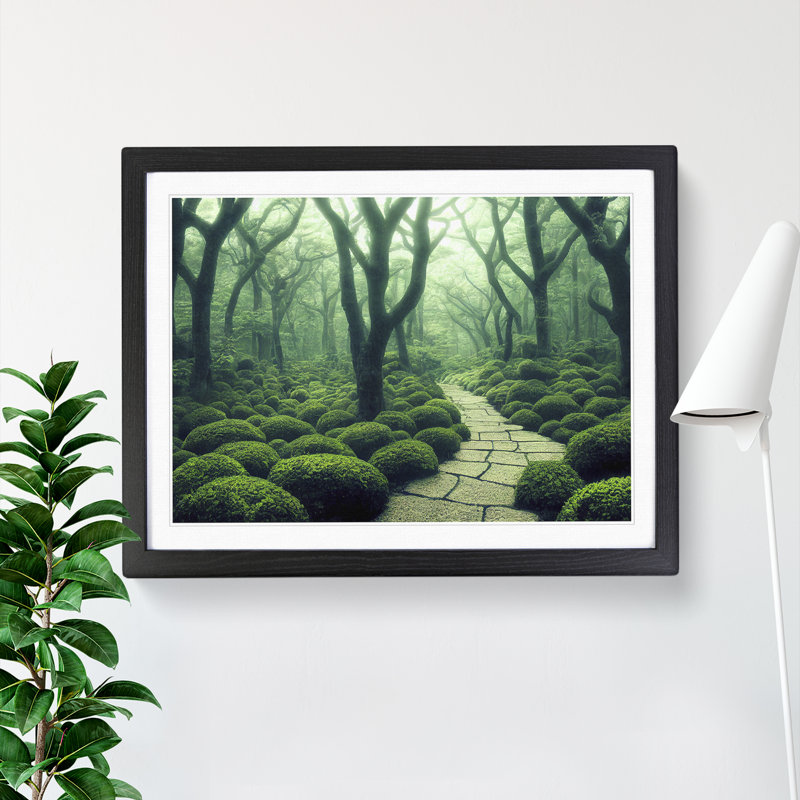 XH1022-596X An Effervescent Forest - Single Picture Frame Painting, Black