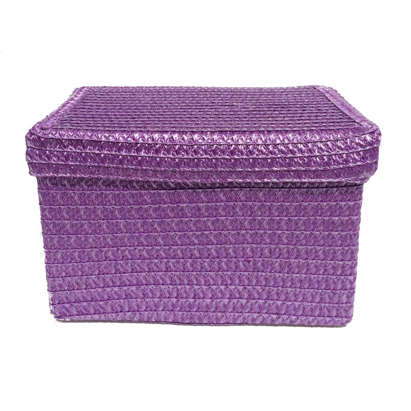 Symple Stuff Fabric Decorative Basket, 23cm H x 37cm W x 29cm D, Purple