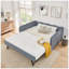 Canapé-lit convertible polyvalent 3-en-1 avec couchette coulissante et poches de rangement latérales Gingham, idéal pour les petits espaces-129675527-129675531