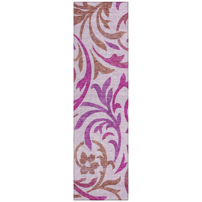 Washable Floral Indoor / Outdoor Rug