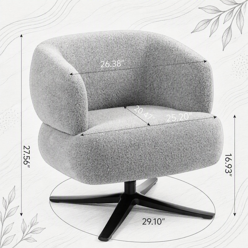 Canapé de loisir pivotant Cuddle, adapté aux balcons, aux bureaux et aux salons, gris, Antique Grey Polyester, Black