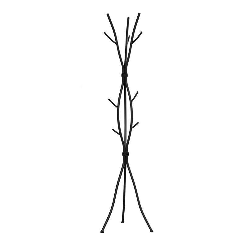 Johnstown 11-Hook Metal Freestanding Coat Rack, Black