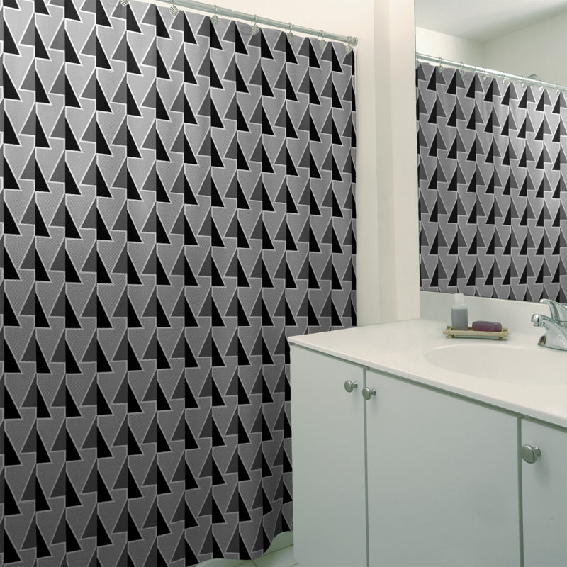 Rideau de douche à flèches décalées, Noir