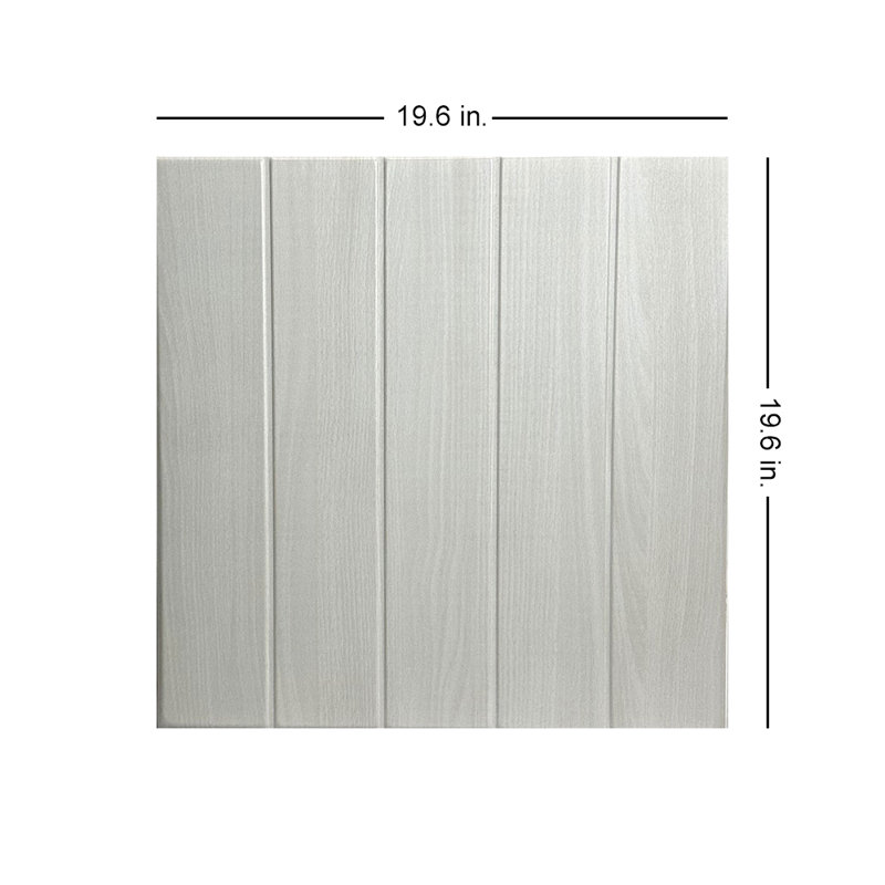 Carreau de plafond en polystyrène à coller 1,6 pi x 1,6 pi Bead Board, Chêne lavé