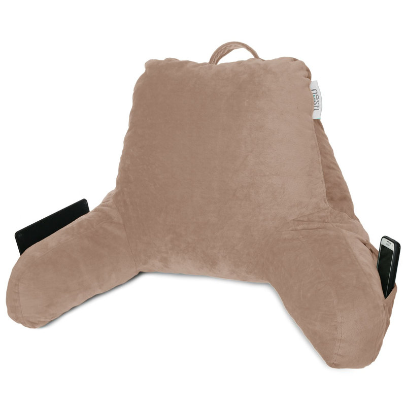 Nestl Reading Back Pillow For Reading & Bed Rest, Taupe, 17" H x 31" W x 12" D