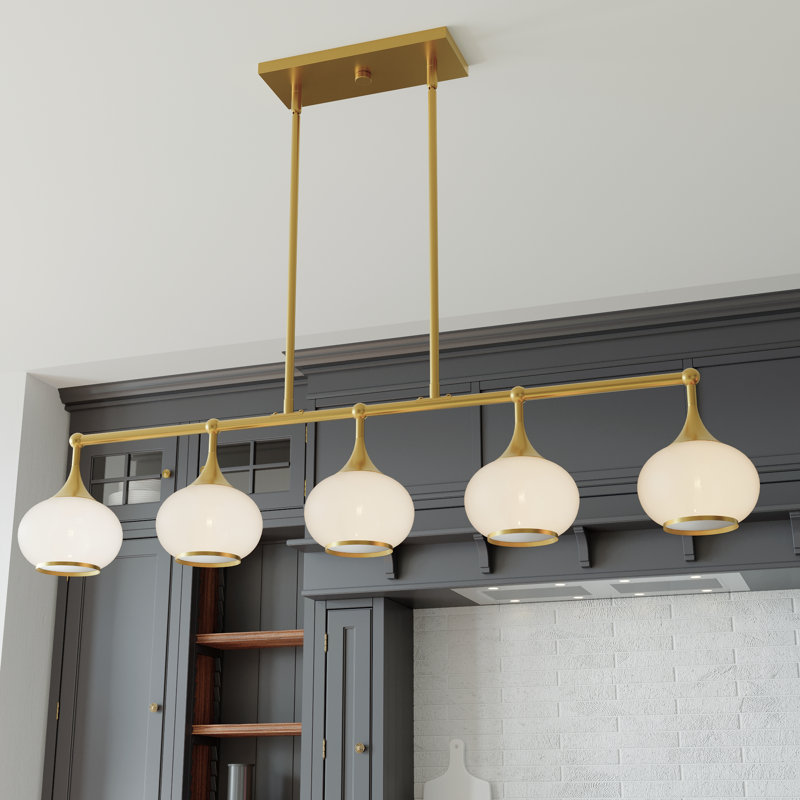 5 - Light Pendant, Antique Brass