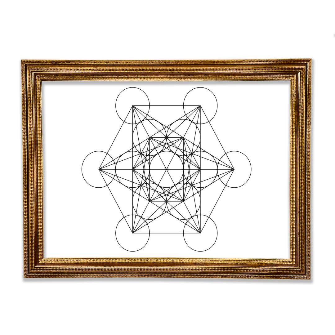 Gerahmtes Leinwandbild Metatrons Cube Drawing