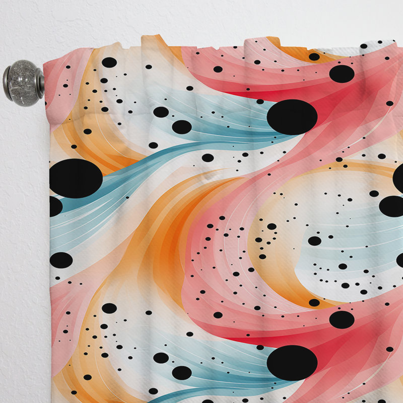 Motif à pois tourbillon Nomadic - rideau abstrait - rideau abstrait obscurcissant - 1 panneau, L 52 po x L 84 po
